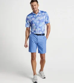 Abstract Floral Performance Jersey Polo