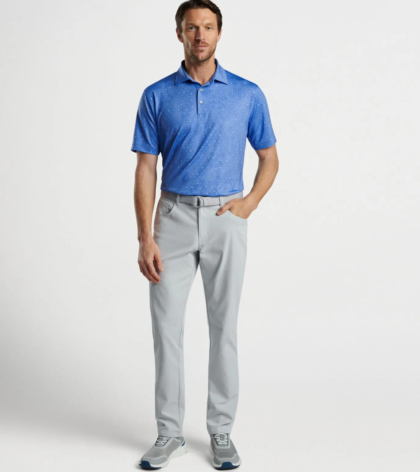 Geo Paisley Performance Jersey Polo