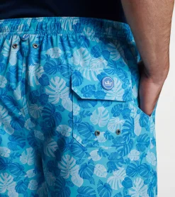 Linework Monstera Swim Trunk