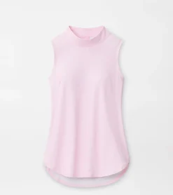 Scottie Herringbone Print Mock Neck Shell