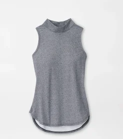 Scottie Hexagons Print Sleeveless Mock Neck Shell