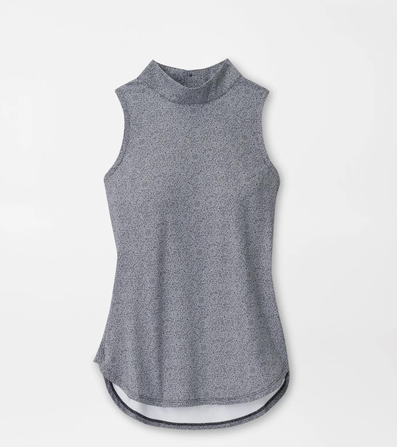 Scottie Hexagons Print Sleeveless Mock Neck Shell