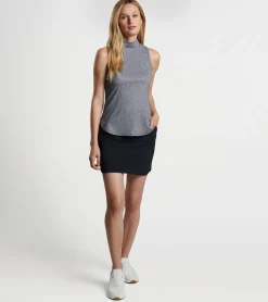 Scottie Hexagons Print Sleeveless Mock Neck Shell